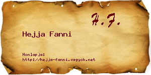 Hejja Fanni névjegykártya