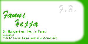 fanni hejja business card